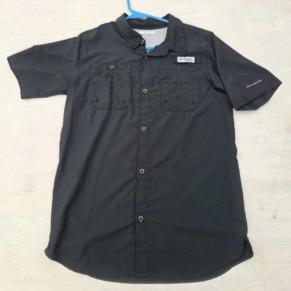 Columbia PFG Youth XL 18/20 Fishing Shirt Short Sleeve Vented Outdoors Black
